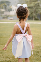 Load image into Gallery viewer, Rainbow Light Blue Seersucker Skye Dress
