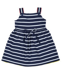 Load image into Gallery viewer, Stripe Knit Dress with Ric Rac and Flowers
