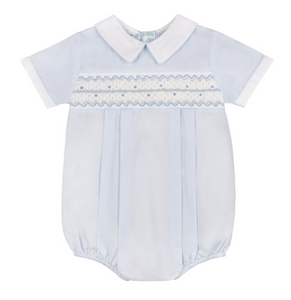 White And Blue Wave Boys Romper