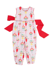 Load image into Gallery viewer, Sleeveless Rebecca Romper - Pink And Plentiful With Richmond Red
