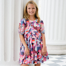 Load image into Gallery viewer, Layla Dress - Wavy Pink Line
