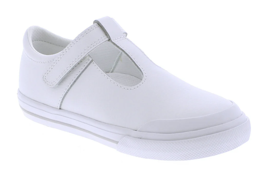 Drew T-Strap Mary Jane - White Leather