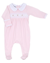 Load image into Gallery viewer, Freya And Finn Smocked Collared Footie - Pink
