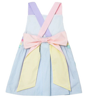 Load image into Gallery viewer, Rainbow Light Blue Seersucker Skye Dress
