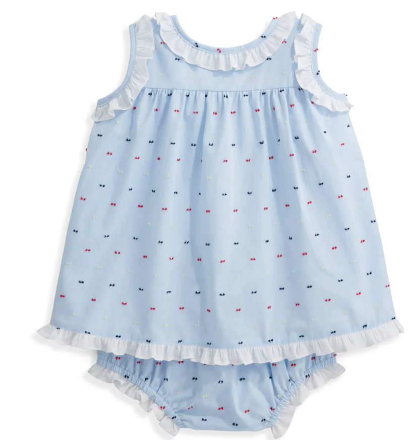 Chambray Plumetti Clara Bloomer Set