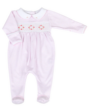 Load image into Gallery viewer, Lilly And Logan Smocked Collared Footie - Pink
