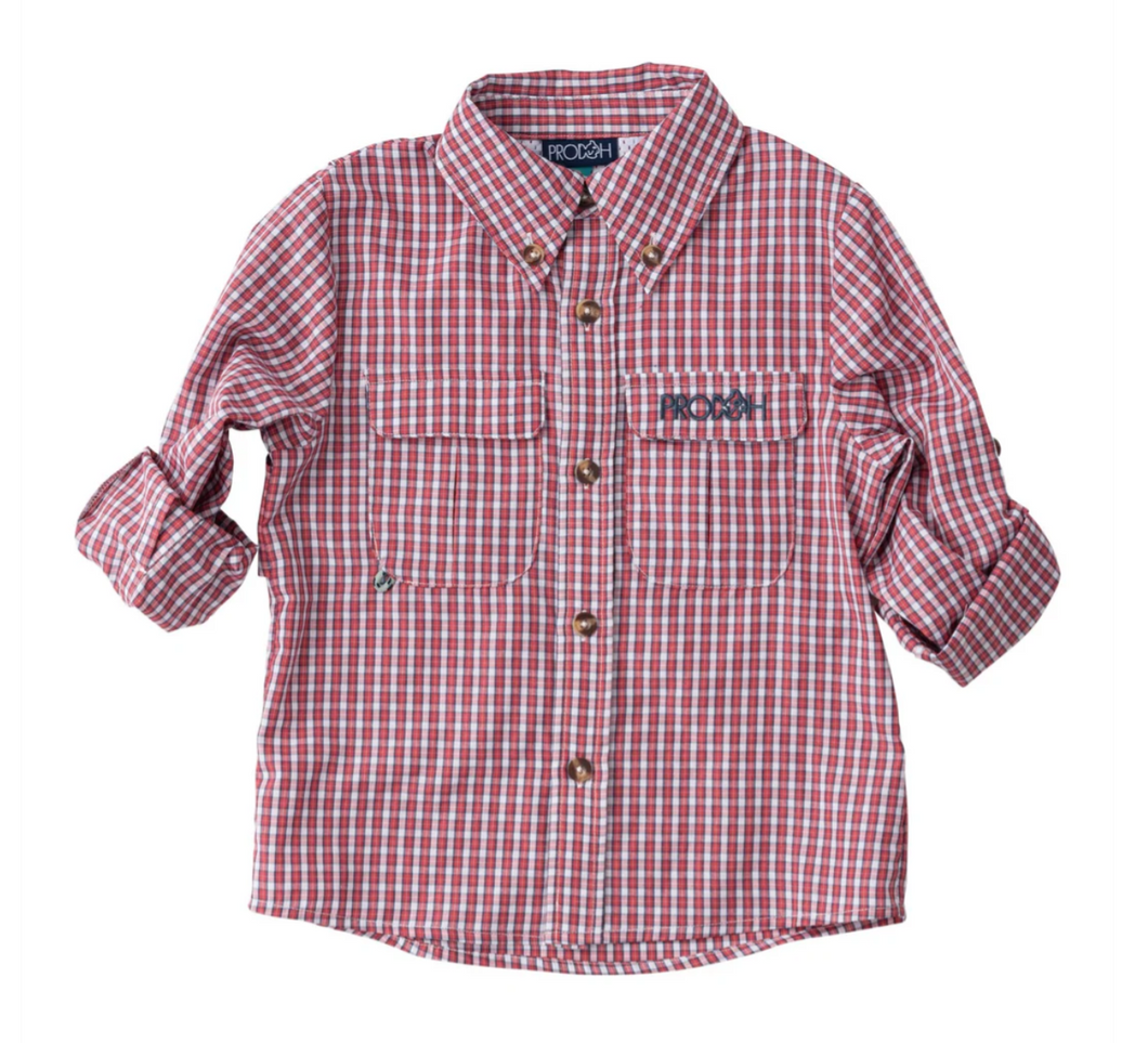 Founders Kids Fishing Shirt - Winterberry Plaid