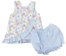 Load image into Gallery viewer, Vintage Floral Poppy Pinafore Bloomer Set
