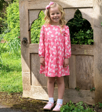 Load image into Gallery viewer, Polka Dot Bow Tiered Jersey Dress
