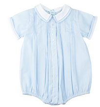 Load image into Gallery viewer, Blue Button Front Dot Creeper
