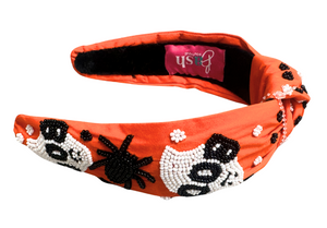 Halloween Headband -Orange Boo And Spiders