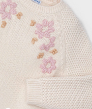 Load image into Gallery viewer, Cream Sweater With Embroidered Flowers
