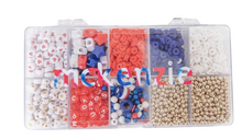 Load image into Gallery viewer, Red, White And Blue Polymer Clay Bead Kit
