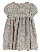 Load image into Gallery viewer, Teal Forest Floral Smock Dress
