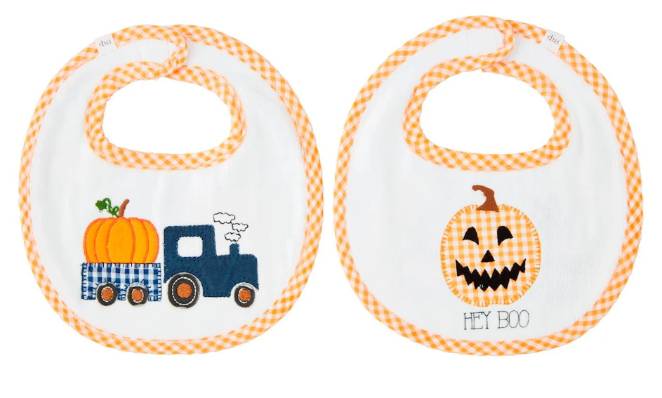 Orange Pumpkin Reversible Bib