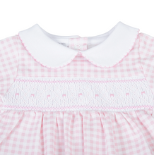 Load image into Gallery viewer, Mini Checks Spring 24 Girl&#39;s Smocked Collared Footie
