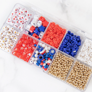 Red, White And Blue Polymer Clay Bead Kit