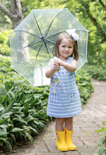 Load image into Gallery viewer, Blue Stripe Knit Dress With Bunny And Flowers
