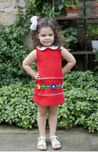 Load image into Gallery viewer, Red Knit Dress With Flowers
