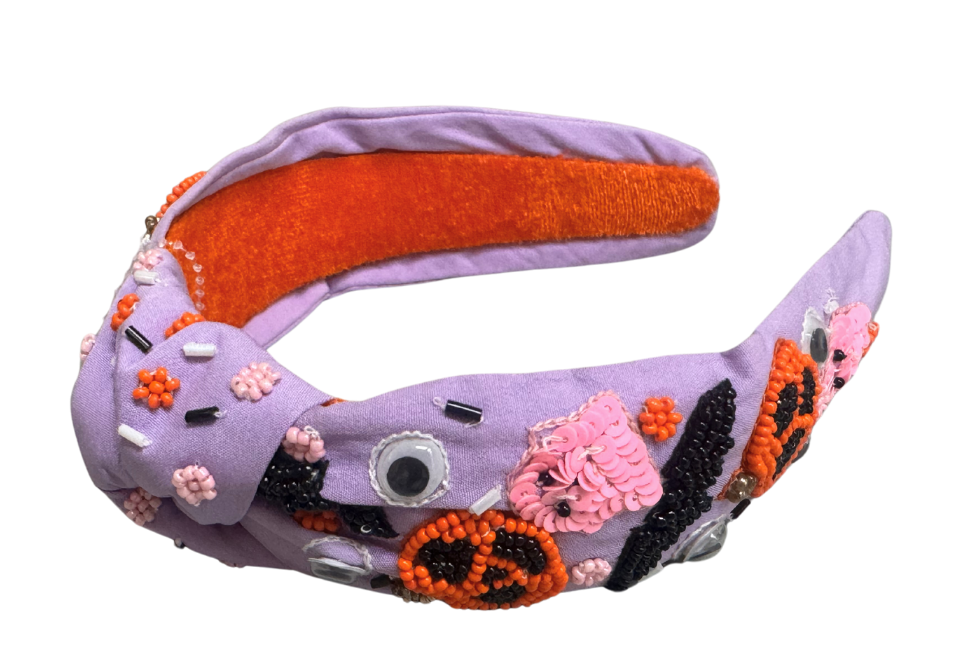 Halloween Headband - Lavender With Ghosts And Goblins