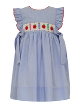 Load image into Gallery viewer, Blue Gingham Back To School Sleeveless Dress With Side Bows
