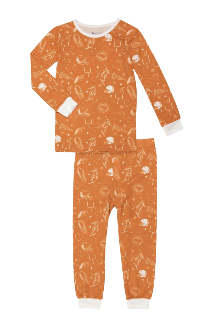 Orange Game Day Modal Long Sleeve Pajama Set