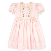 Load image into Gallery viewer, Pink Elizabeth Dress With Holly Embroidery
