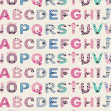 Load image into Gallery viewer, Natural ABC Monsters Convertible Sleeper With Zipper
