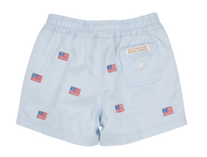 Sheffield Shorts - Buckhead Blue & American Flag Embroidery