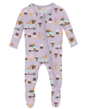 Load image into Gallery viewer, Thistle Ice Cream Truck Muffin Ruffle Zip Footie
