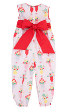 Load image into Gallery viewer, Sleeveless Rebecca Romper - Pink And Plentiful With Richmond Red
