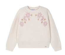 Load image into Gallery viewer, Cream Sweater With Embroidered Flowers
