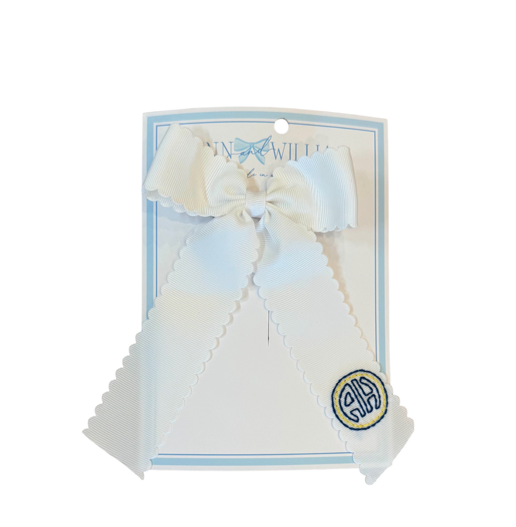 Alamo Heights Bow - White With Blue