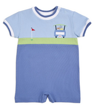 Load image into Gallery viewer, Blue Knit Shortall With Golf Cart
