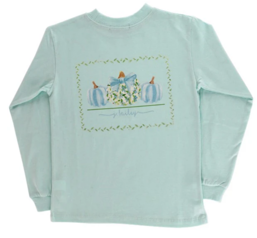 Blue Pumpkins Girls Long Sleeve Logo T-Shirt - Seaglass