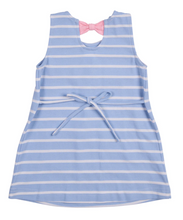 Load image into Gallery viewer, Blue Stripe Knit Dress With Bunny And Flowers
