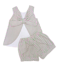 Load image into Gallery viewer, Lottie Bloomer/Banded Short Set - Pink And Green Check
