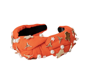 Orange Longhorn Headband