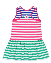 Load image into Gallery viewer, Stripe Knit Dress with Flowers
