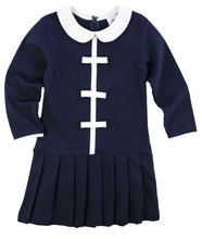 Load image into Gallery viewer, Knit Dress With Pleated Skirt And Bows
