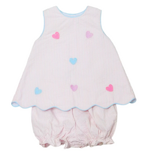 Load image into Gallery viewer, Pink Seersucker Hearts Sundae Set
