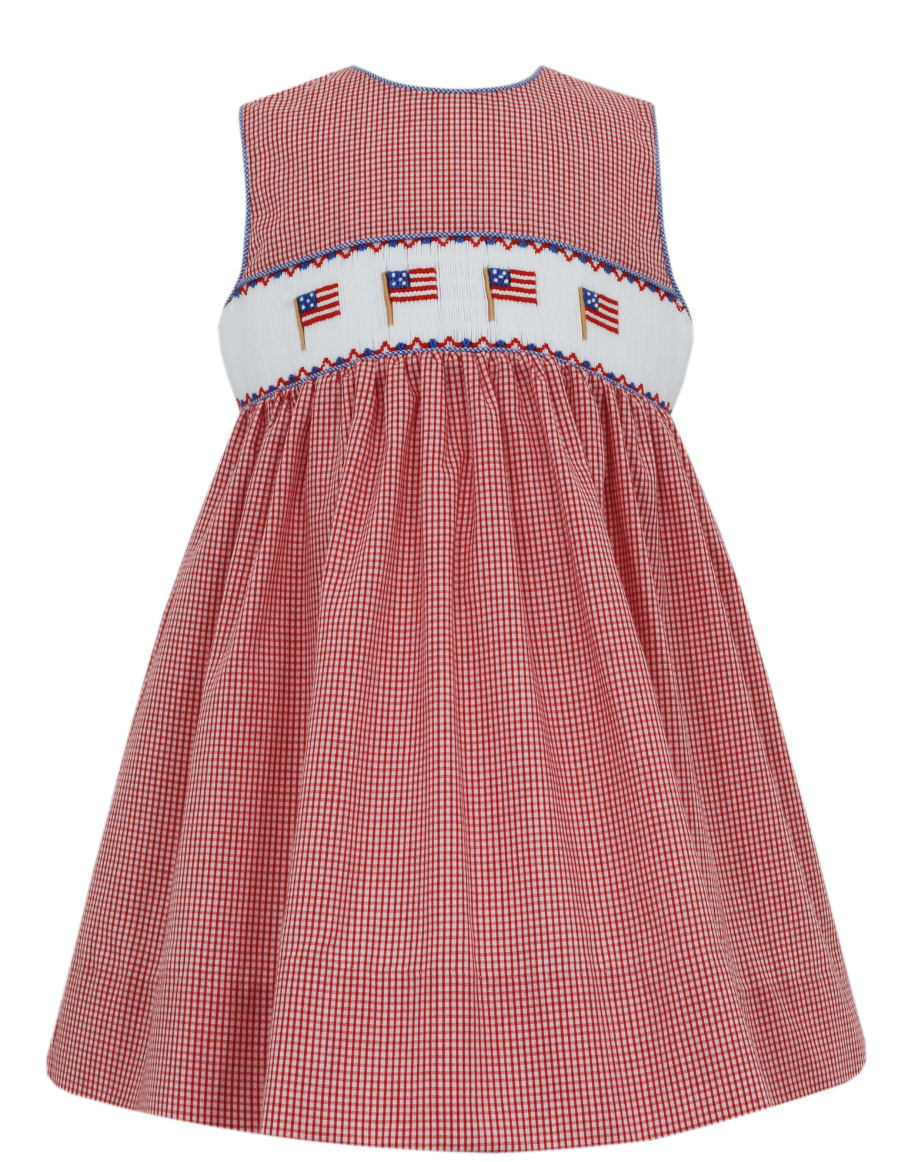 Red Check Flag Sleeveless Dress