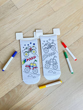 Load image into Gallery viewer, Ankle Socks - DIY Coloring Kit - Monster Truck Mania

