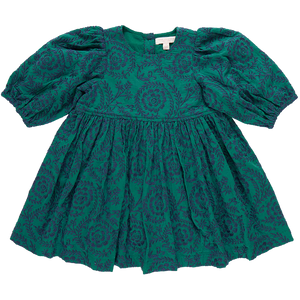 Brooke Dress - Evergreen Blooming Embroidery