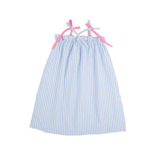 Load image into Gallery viewer, Lainey's Little Dress - Beale Street Blue Stripe With Hamptons Hot Pink
