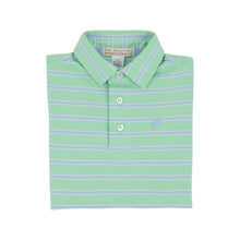 Load image into Gallery viewer, Prim &amp; Proper Polo- Grace Bay Green, Beale Street Blue, And White Stripe
