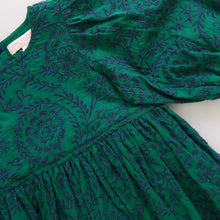 Load image into Gallery viewer, Brooke Dress - Evergreen Blooming Embroidery
