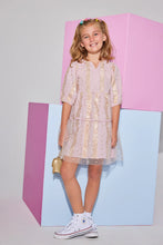 Load image into Gallery viewer, Pink Metallic Stripe Madaket Dress
