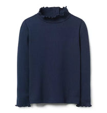 Load image into Gallery viewer, Navy Ribbed Turtleneck Top
