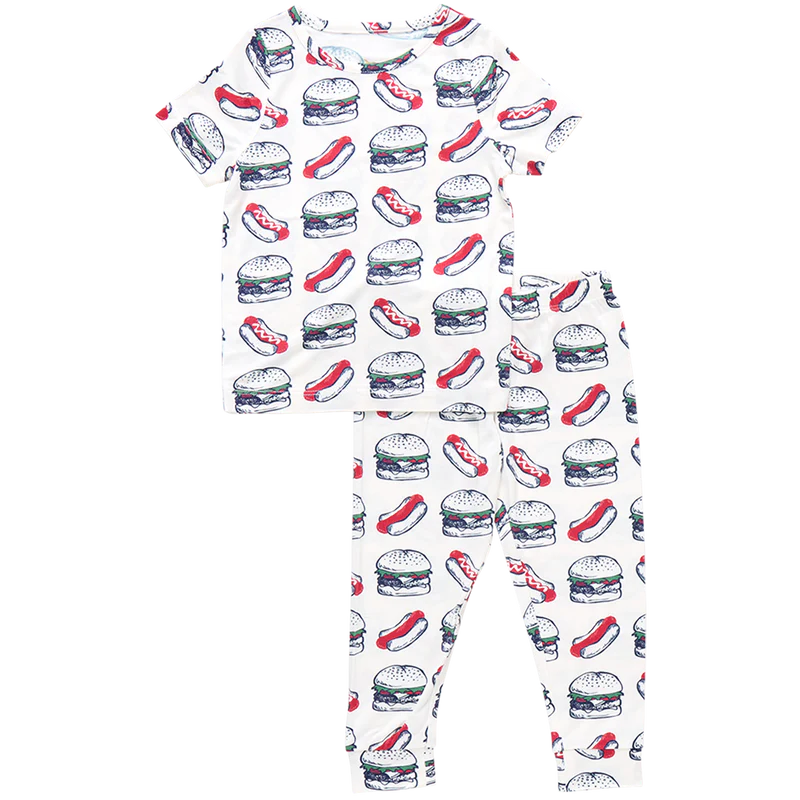 Bamboo PJ Set - Hamburger And Hot Dog